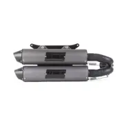 HMF Performance Series Blackout Dual Slip On Exhaust Pipe Polaris RZR XP Turbo