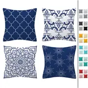 Set of 4 Decorative Cushion Covers 4pcs Value Set ( Grey Yellow Blue Black White Green Aqua Red Multiple Colors)