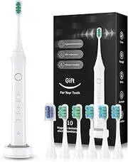 bluelk Electric Toothbrush for Adults and Kids- Sonic Toothbrush with 6 Brush Heads in 3 Types, Rechargeable with 5 Modes and Built-in Smart Timer