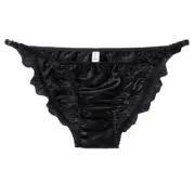 Womens 100% Silk High Cut French Bikinis Underwear Knickers Panties M L XL XXL