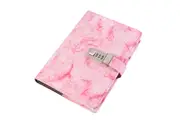 Diary with Lock Marble PU Leather for Girls Boys gift-Pink