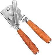 Can Opener Manual Heavy Duty Multifunctional with Wood Handle Stainless Steel Arthritis-Friendly Portable Hand Crank Can Opener Efficient Practical for Seniors Kitchen Essentials Camping