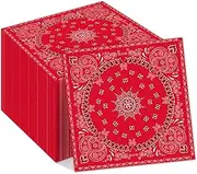 40Pcs Red Bandana Decorations Paper Napkins Disposable Party Napkins Set Red Bandana Paper Luncheon Napkins Red Bandana Theme Party Supplies