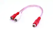 CRUZ RCA-1F2M RCA 1 Female to 2 Male Y Cable, Clear Jacket