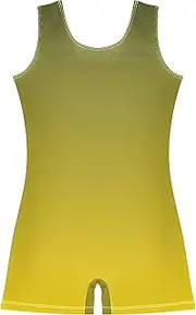 [GAIGEO] Ombre Golden Gradient Gymnastics Leotards for Girls Toddler Unitard Ballet Outfit with Shorts Biketards 2-3t