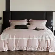 Duvet Cover Sets, Bedding Set 100-Count Long-Staple Cotton 4 Piece Set Pure Cotton Cotton Embroidered Floral Skin-Friendly Naked Sleeping Flat Sheet Quilt Cover Set