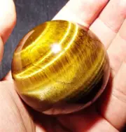 Natural Tiger's Eye Quartz Crystal Sphere Reiki Healing Gemstone 20-60mm+Stand