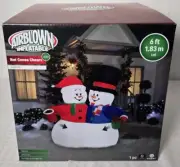 New Gemmy Airblown Inflatable Christmas Hot Cocoa Cheers Animated Snowman 6 Feet