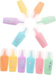 Homoyoyo 12Pcs Mini Highlighter Cartoon Markers for Note Marking Smooth Writing Leak Design for Students and Drawing Activities