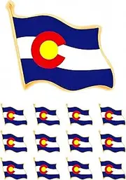 [CINFAC] 12/25/50pcs small Colorado flag lapel pin bulk