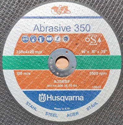 10x GENUINE HUSQVARNA 350mm14" CUTTING DISCS METAL/STEEL BLADES SAW MELB. ONLY!