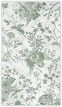 WRAPAHOLIC 50Pcs Sage Green Floral Guest Napkins - Sage Green and White Toile Paper Napkins for Bridal and Baby Shower, Tea Party, Garden Party, Birthday Party - 4.3 x 7.9 In