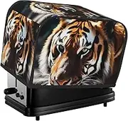 Wild Animal Tiger Toaster Cover 2 Slice Bread Machine Covers Waterproof Universal Size Kitchen Small Appliance Cover with Hang Loop, Dust and Fingerprint Protection