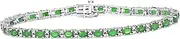 [Hdiamonds] 6 CTTW Diamond and Color Stone Tennis Bracelet in Sterling Silver