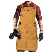 Aprons for Men & Women,Canvas Chef Apron with Cross Back 36''H x 27''W Khaki