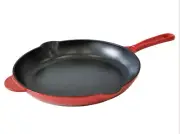 Red 10in Fry Pan Enamel Cast Iron m13