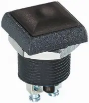 Apem PUSH BUTTON SWITCH 2A 250V AC Momentary SPST Screw Terminal, Square BLACK