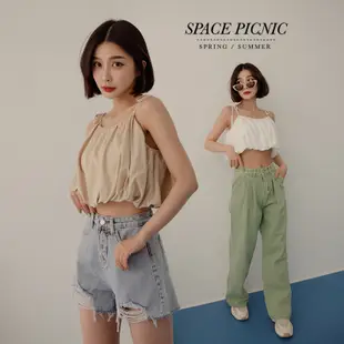 [明天出貨] Space Picnic｜細肩微澎短版背心-3色(現貨)【C23051093】