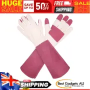 Gloves Leather Gardening Gloves Long Sleeve Women Men Pruning Floral Garden (M)