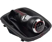 Gear Shift Knob for A&4 B&6 8&E 2000-2004 C&5 A&6 4&B 1997-2005 Manual MT Shifter Car Leather Boot Gear Shift(R-6 Speed)