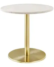 Modway Viva Round White Marble Side Table