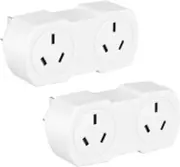 2-Pack Double Powe Plug Outlet Extender, Multi Plugs Extension, 2 Way Socket Ada