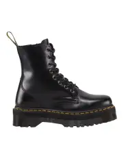 [Dr Martens] Jadon 8 Eye Polished Smooth Leather Platform Boot in Black