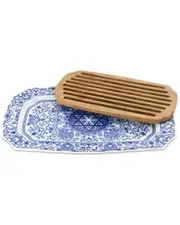 Spode Judaica Tray with Wooden Insert