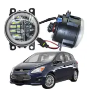 LED Fog Light + Angel Eye Rings Daytime Running Lights DRL Fit For Ford C-max