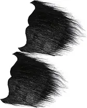 2pcs Realistic Fake Mustache Beard Decorations for Halloween Party Costume Mustache and Beard Props Black