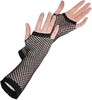 amscan 397288.1 Fishnet Gloves Long- Black