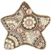 Crystal Art Beadwork kit for creating brooch BP-180C Set of pictures Gingerbread