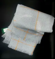 mens cashmere scarf italy, 75x28,woven on both sides, light gray pattern