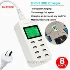 DC 5V/8A/40W 8 Port Smart USB LED Wall Charger for iphone iPad Android +AU Plug
