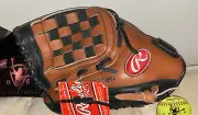 NWT RAWLINGS AF120 Girls Fastpitch Softball Glove 12" LEFTY Brown Black Leather