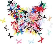 Angoily 300pcs Small Ribbon Bows: Mini Ribbon Bowknots for Girls Hair Accessories DIY Craft Projects Present Packaging and Elegant Wedding Decoration