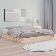 Bed Frame 183x203 cm King Size Solid Wood Bedroom Furniture Home Decor