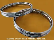 Fit SUZUKI TC185 TC125 FRONT 19" & REAR 18" CHROME WHEEL RIM SET 2PCS [mi4942]