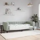 Day Bed without Mattress Light Grey 90x190 cm Velvet vidaXL