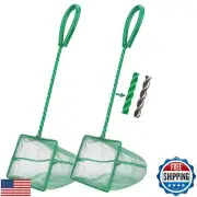 Filhome 2 Pcs Aquarium Fish Net, 4 inches Fine Mesh Quick Catch Fish Net for