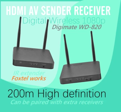 1080P_2.4/5G 200m HDMI Digital Wireless AV Transmitter Receiver For Foxtel IQ234
