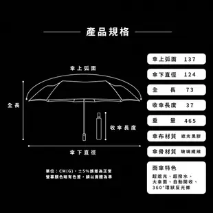 【TDN】超大傘面 英爵反光黑膠自動開收傘 (超撥水防曬降溫自動折傘 雙人傘親子傘B6115K)