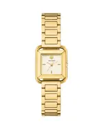 Tory Burch The Kira Square Three Hand Gold Tone Stainless Steel Watch, 24mm x 24mm
