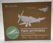 Leolandia Fold Up Cardboard 2 Spitfires DIY 3D Puzzle Planes Building Kit Unisex