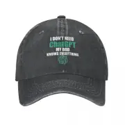 Funny Chatgpt My Dad Knows Everything Baseball Cap Hat Running Golf Hats Cap