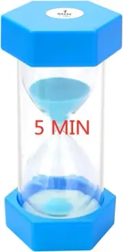 Hourglass Timer 5 Minutes: Plastic Sand Clock 5 Minutes, Large Blue Sand Watch 5