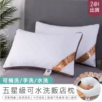 在飛比找PChome24h購物優惠-五星級可水洗羽絲絨枕 中枕750g【AB1035】