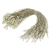 100 Pcs Christmas Ornament Hooks Gift Tag Hanger with Snap Lock, Khaki