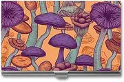 LQPMNK Metal Card Case, Hippie Art Mushrooms Print Professional Card Case Premium Card Case Lightweight Card Holder Pocket Card Case, style