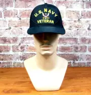 NEW Eagle Crest U.S NAVY VETERAN HAT retired BALL CAP military USA MADE NWT NOS
